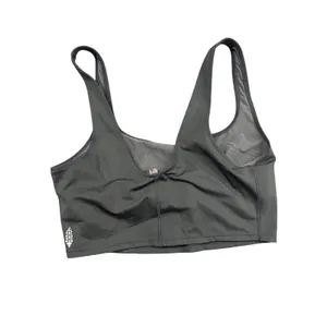 Free People Movement Gray Iridescent Lettering Crop Top Shelf Bra Medium thumbnail 3