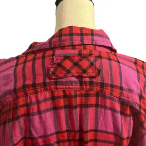 Free People Women's Pink Red Plaid Wool Blend Pacific Dawn Shirt Sz L Flannel thumbnail 5