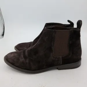 Jenni Kayne Dark Brown Suede Chelsea Boots Made in Italy Size 38.5 Almond Toe thumbnail 2
