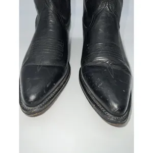 Pistolero Black All Leather Embroidered Cowboy Boots Women's Sz 24.5-7.5/Men 5.5 thumbnail 10