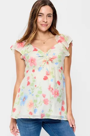 Old navy maternity floral blouse thumbnail 1