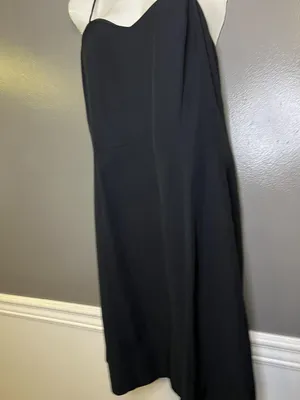 Vintage Joseph Ribkoff Dress Womens 12 Black Sweetheart Slip Spaghetti Strap thumbnail 5
