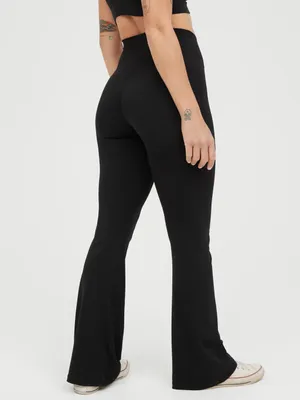 OFFLINE By Aerie Real Me High Waisted Crossover Flare black Legging thumbnail 3
