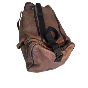 Vintage Eagle Creek Brown Leather Duffle Bag Travel Carry On Weekender 22" thumbnail 14