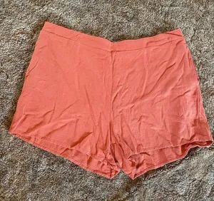 ANRABESS Linen Rayon Blend High Waisted Casual Summer Shorts Lounge Coral Beach thumbnail 1