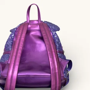 Disney Parks Loungefly‎ Purple Potion Minnie Ears Mini Backpack Sequin Metallic thumbnail 2