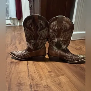 ROCKY HANDMADE Leather Western Cowgirl Boots-Brown Size 6 thumbnail 8