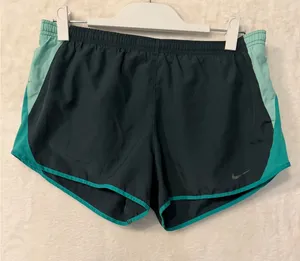 Nike Dri-FIT Running Shorts Womens Grey‎ Teal Mint Green Athletic Training 3in thumbnail 1