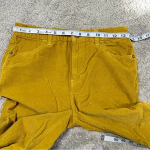 We The Free High Rise Skinny Corduroy Frayed Raw Hem Pants in Mustard Yellow 29 thumbnail 12