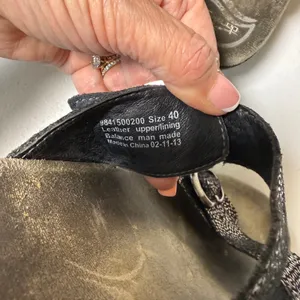 Dansko Black Leather Slide Sandals Women 40‎ US 9.5 10 Comfort Buckle Shoes thumbnail 6