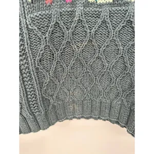 Vintage LL Bean Embroidered Floral Sweater Womens S Cottagecore Knit Grandmacore thumbnail 5