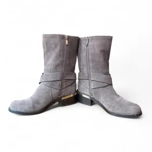 Vince Camuto Wethima Gray Suede Moto Harness Mid-Calf Boots Women’s Size 8 thumbnail 4
