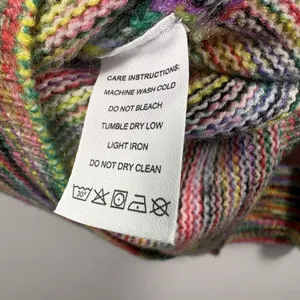 Womens Knit Bright Multicolor Pullover‎ Sweater Crew Neck Small thumbnail 9