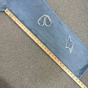 Q&J Jeans Patchwork Hearts Wide Leg High Rise‎ Jeans Large Boho Streetwear thumbnail 11