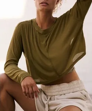 Free People Movement Long Sleeve Crop Top thumbnail 1