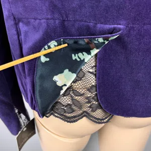 Apostrophe Women's Purple Velvet Blazer Black‎ Lace Sz 6P color purple NWT thumbnail 6