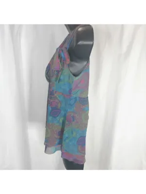 Daisy & Clover Paisley Nylon Pullover Babydoll Sleeveless Top thumbnail 5