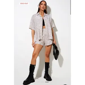 Motel Rocks Narsi Shirt + Lalisa Short Set‎ in Tonal Zebra XS NWOT thumbnail 2