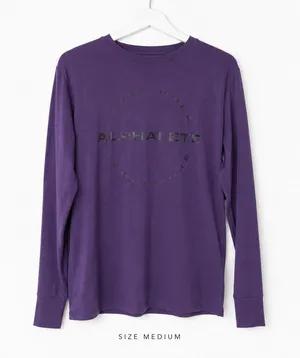 Alphalete Purple Long Sleeve Performance Shirt Medium Athletic Training Top thumbnail 1