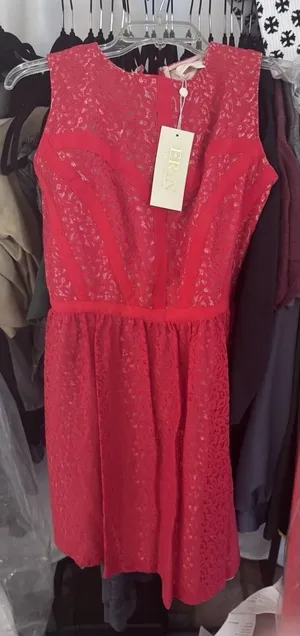 NWT Erin Fetherston Dress Cocktail Wedding Date‎ Lace Double Lined Red Size 2 thumbnail 1