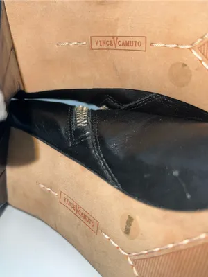 Vince Camuto Ruched Peeptoe Bootie w/Silver Metal Accent Working Zipper-Size 9.5 thumbnail 12