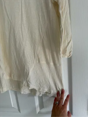 Anthropologie Maeve Lightweight Ivory 3/4 Sleeve Shirt Size Extra Small thumbnail 6