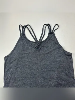 CUPSHE Gray Pom Pom Trim Swim Cover Up Dress Strappy Back Size Small NW thumbnail 4