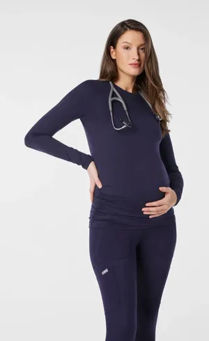 Women's Navy Cary Maternity - Long-Sleeve Underscrub thumbnail 1