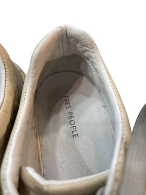Free People wms cream white leather low top fashion sneakers sz 7 SKU 10-326 thumbnail 10