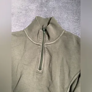 Aerie offline Olive Green Quarter-Zip cropped Pullover small thumbnail 4