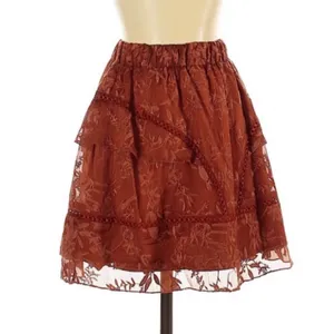 Q&A NWT Lace Ruffle Dainty Girly Mini Skirt thumbnail 3