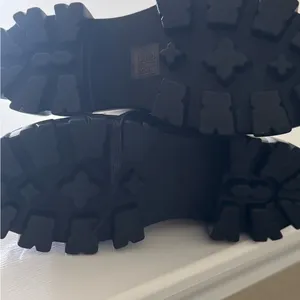 Elegant White Combat Boots with Black Accents thumbnail 3