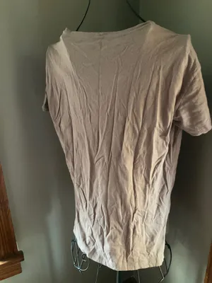 Abercrombie & Fitch Light Brown V-Neck Short Sleeve Boyfriend Tee Sz. L thumbnail 4
