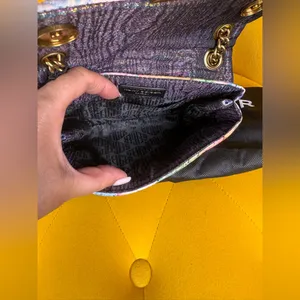 KURT GEIGER LONDONMini Fabric Kensington Bag Crossbody Peacock Bird Purse Gold thumbnail 13