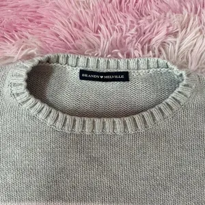 Brandy Melville Oversized Striped‎ Crewneck Sweater Light Blue Pink Casual thumbnail 4