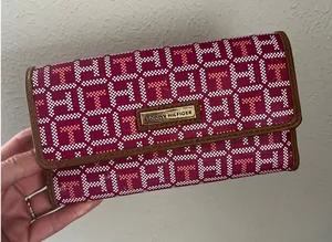 Tommy Hilfiger Pink Trifold Wallet Preppy Y2K Everyday Travel Iconic Tennis Prep thumbnail 1