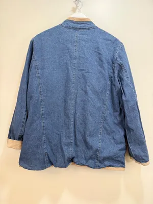 Ranch Wear Gran Chic Western Reversible Chore Barn Jacket Suede Denim XL thumbnail 5
