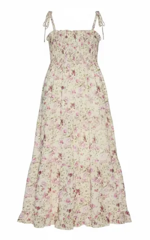 Pink Lily Floral Smocked Tiered Maxi Dress thumbnail 1