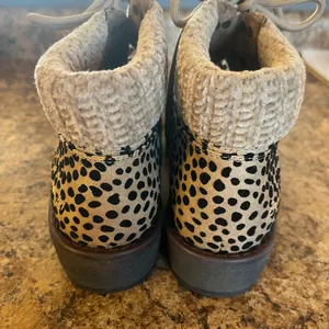 Blowfish Malibu Sand Pixie Leopard Lace Up Lined Ankle Boots Size‎ 8 thumbnail 3