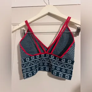 Free People‎ FP Movement Alpine Jacquard Snow Winter Sports Bra Tank Top Cropped thumbnail 2