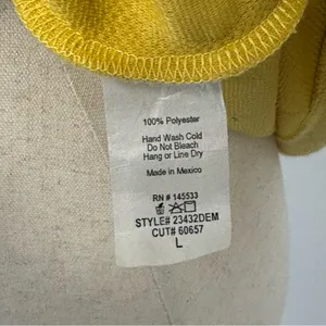 W5 Mustard Yellow Swiss Dot 3/4 Sleeve Knit Top Sz L thumbnail 4