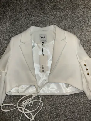 ZARA Cropped White Blazer thumbnail 2
