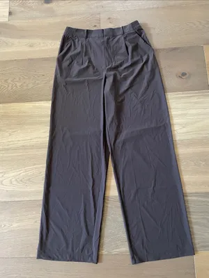 Old Navy SleekTech High Rise Wide Leg Pants Brown Size Medium Tall thumbnail 9