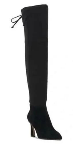 Vince Camuto Suede Over The Knee Boot Size 8.5 Wide Calf Pointed Toe in Black thumbnail 1