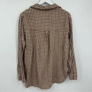 American Eagle Outfitters Brown Button Up Flannel Size Medium Rodeo Boho thumbnail 9