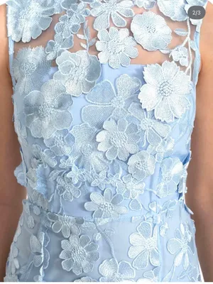 Light Blue floral lace midi dress thumbnail 4