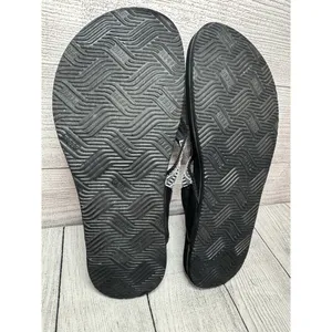 Reef Sandals Women's Size 9 Black White Spring Woven Flip Flops Thong thumbnail 7