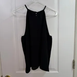 Abbeline black high neck textured stretch summer tank top‎ casual lightweight S thumbnail 6