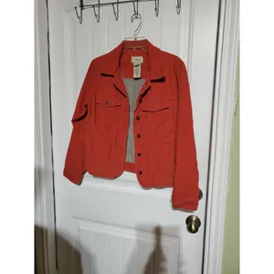 EUC Ladies L.L. Bean Corduroy Burnt Orange Button Down Jacket SIZE XS thumbnail 2