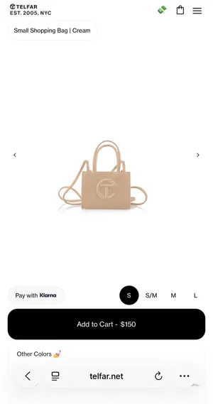 Telfar Small Shopping Bag Cream Crossbody thumbnail 2